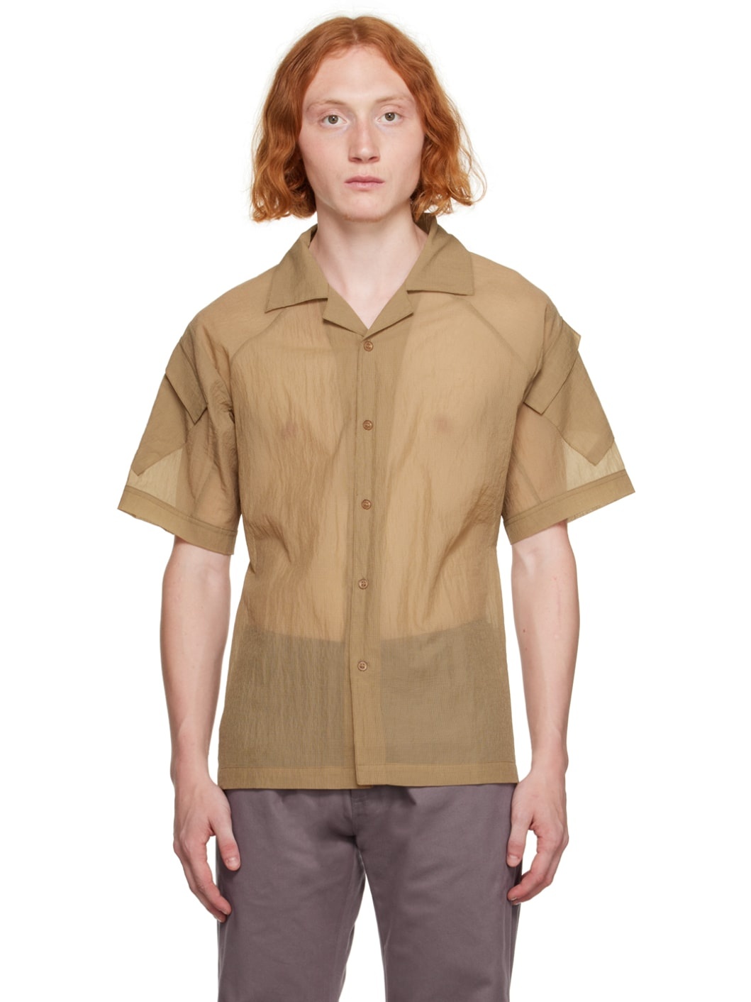 Beige Flap Pocket Shirt - 1