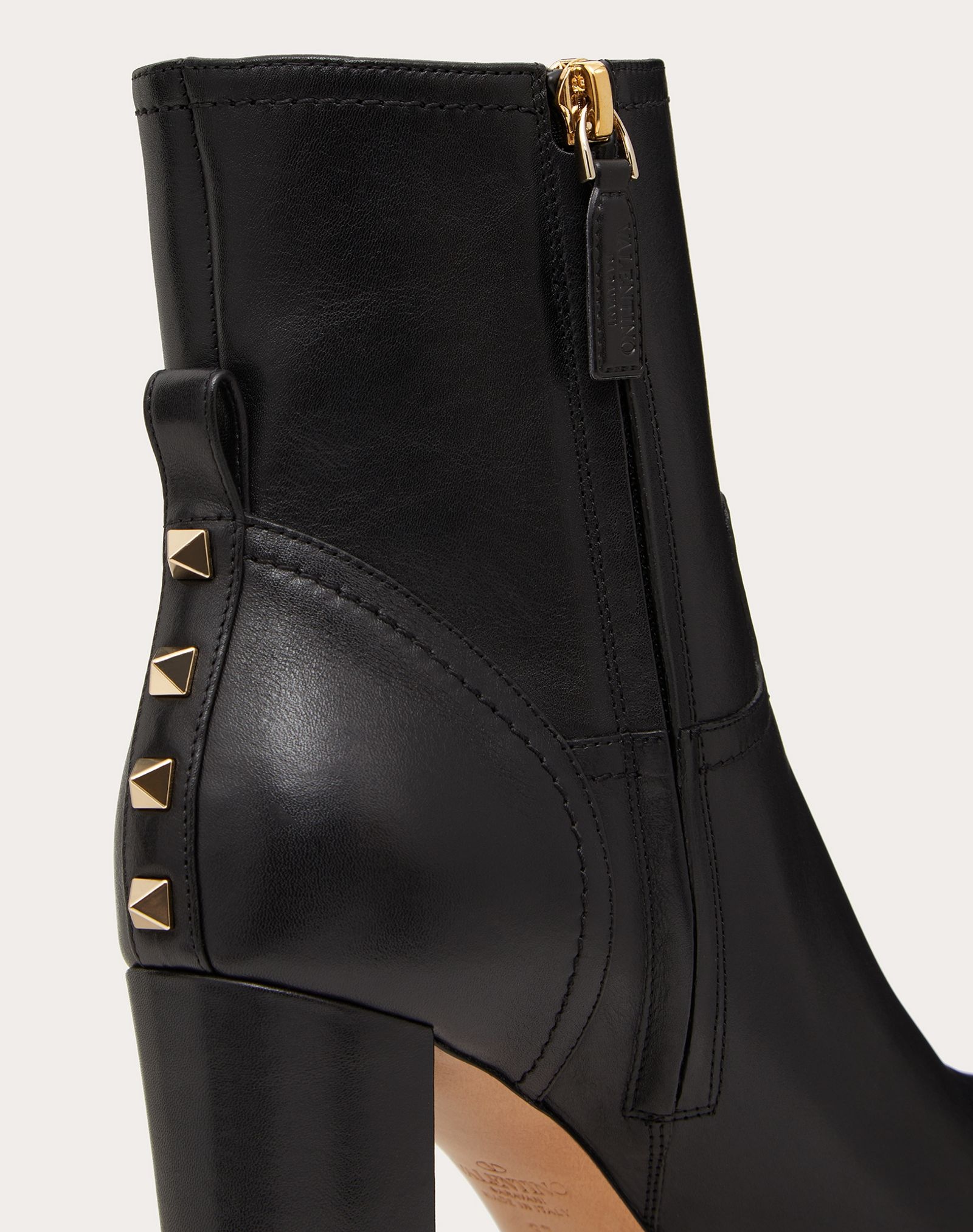 Rockstud Calfskin Platform Ankle Boot 100mm - 5