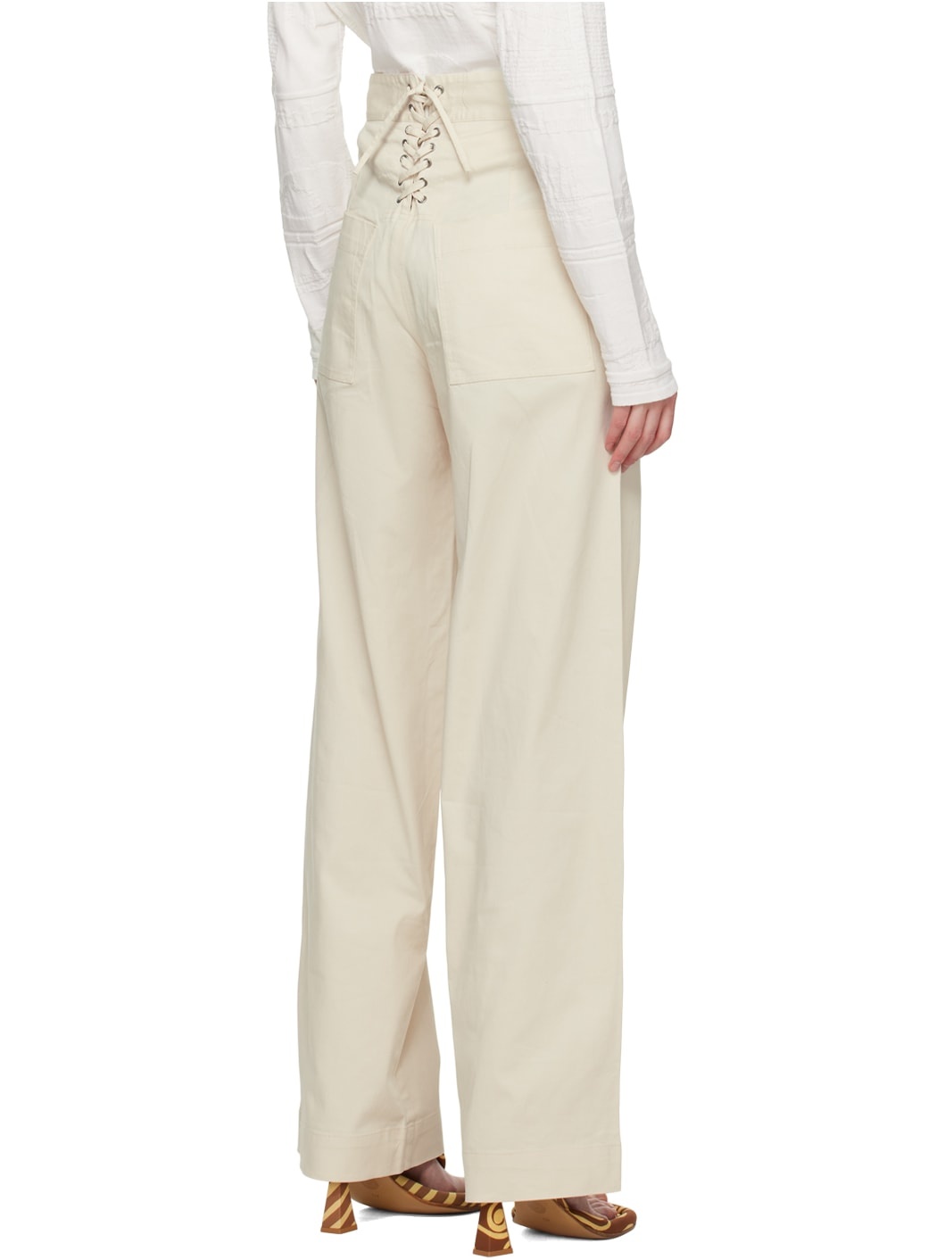 Off-White Lace-Up Trousers - 3