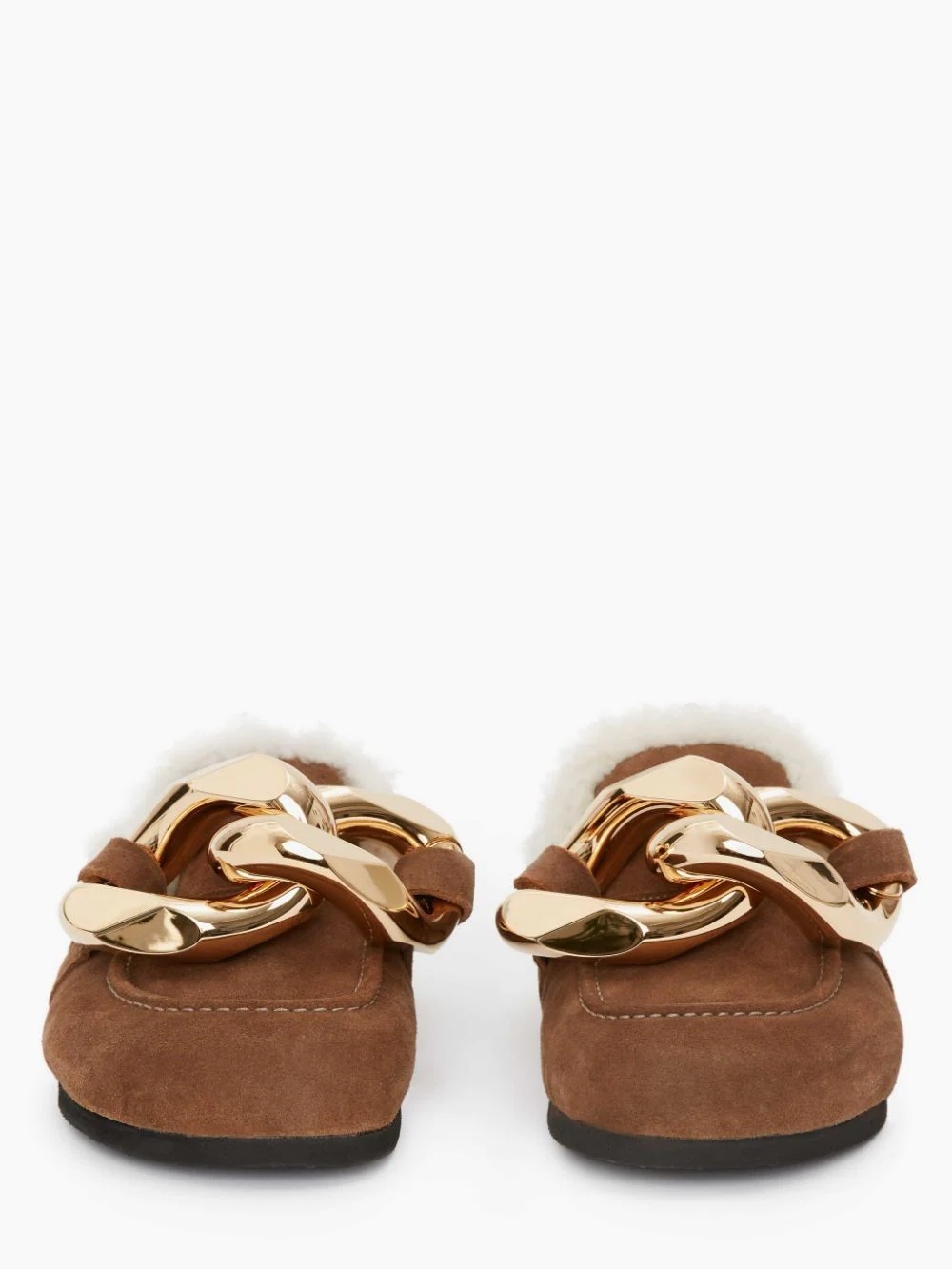 WOMEN’S SHEARLING CHAIN LOAFER MULES - 6