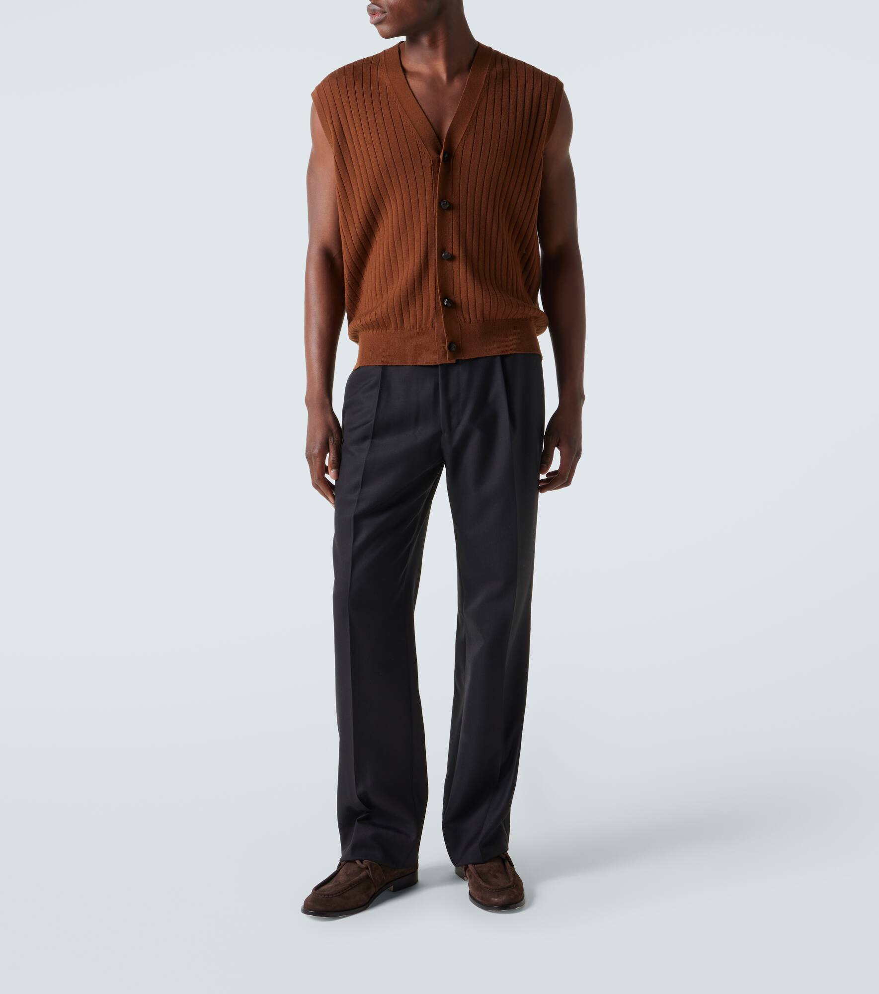 Ribbed-knit wool sweater vest - 2
