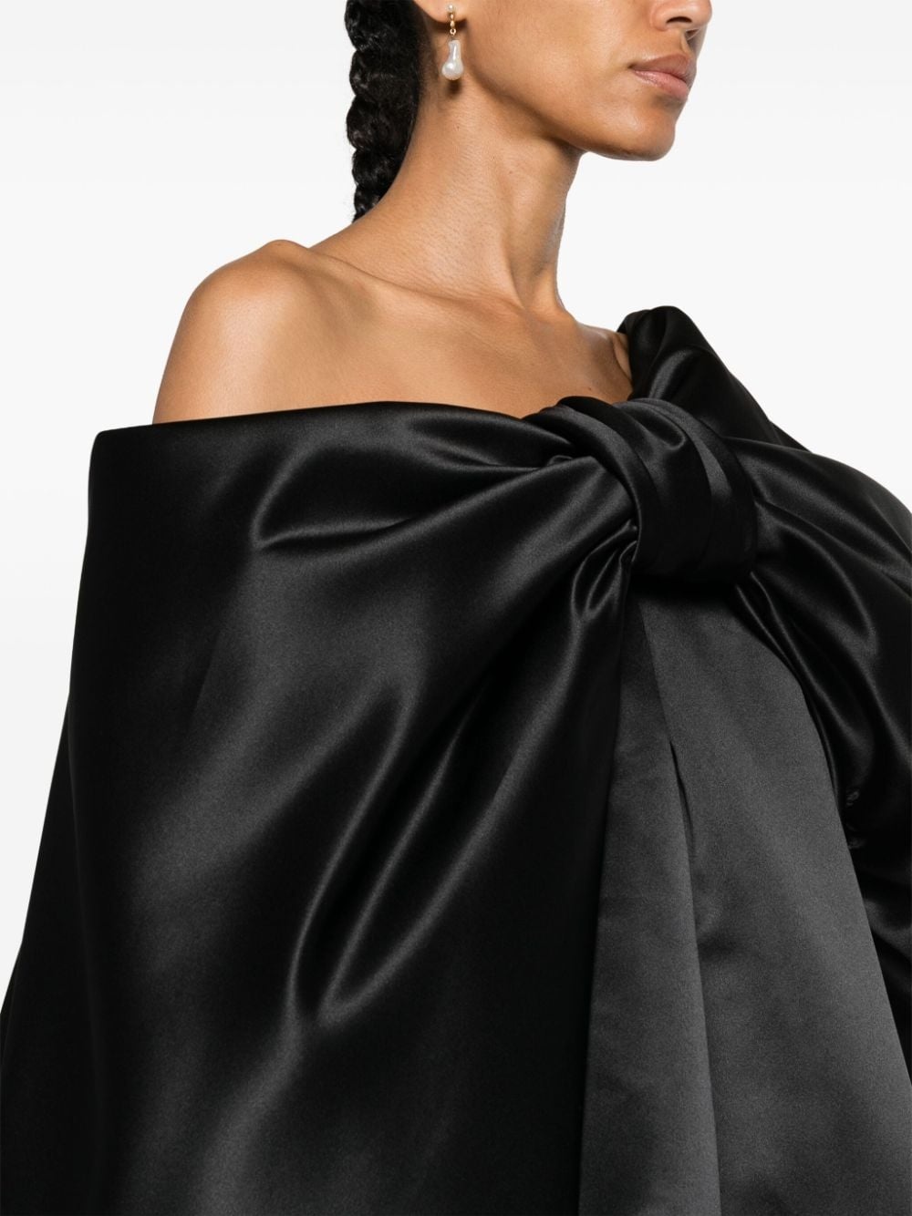 oversize-bow satin minidress - 5