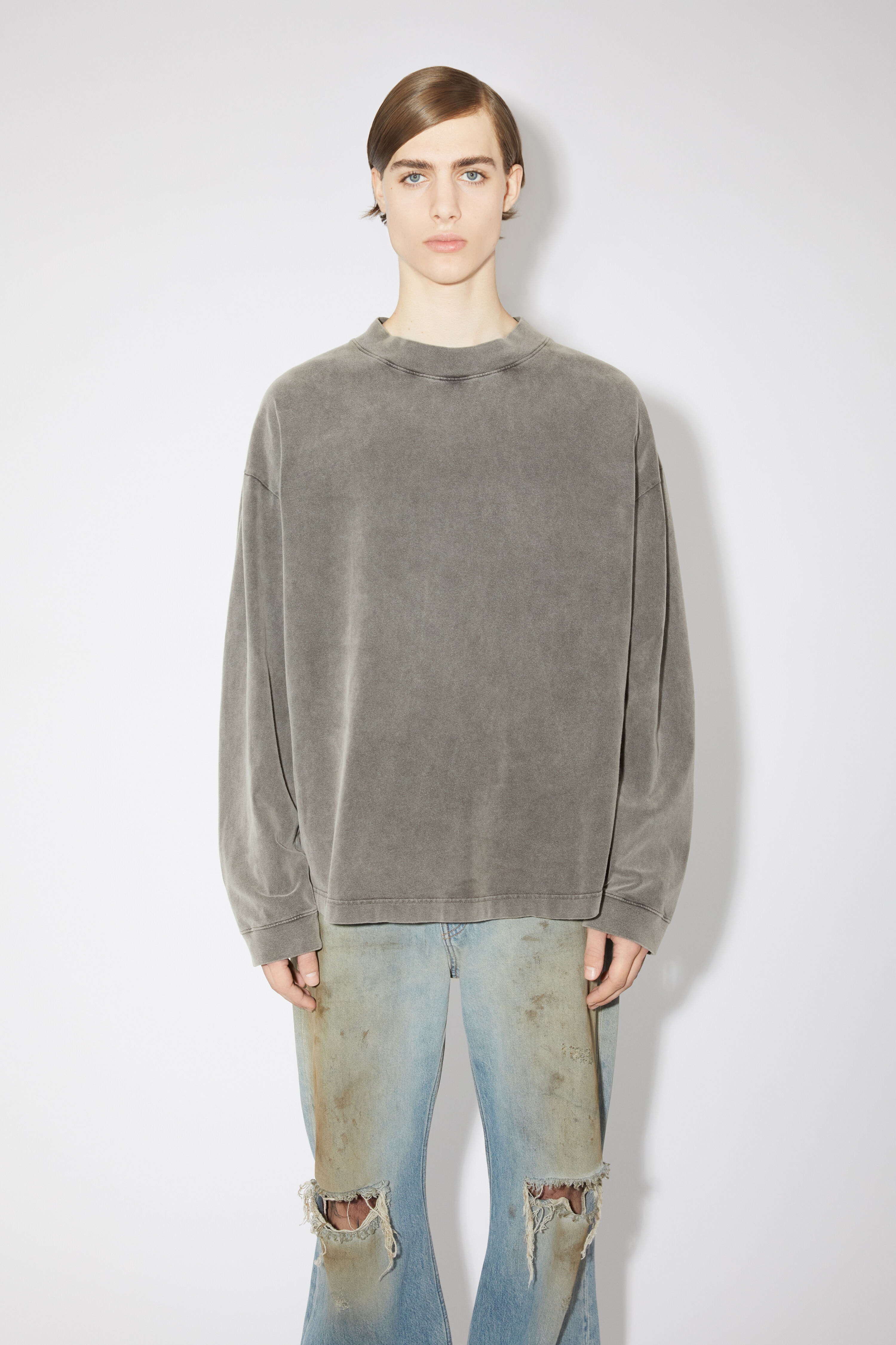 Crew neck sweater - Faded black - 2