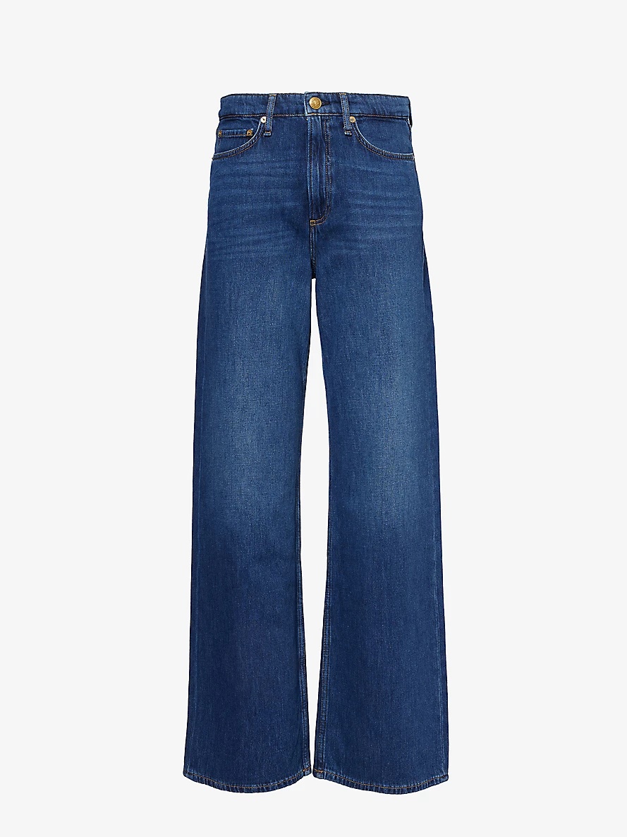 Logan wide-leg mid-rise denim jeans - 1