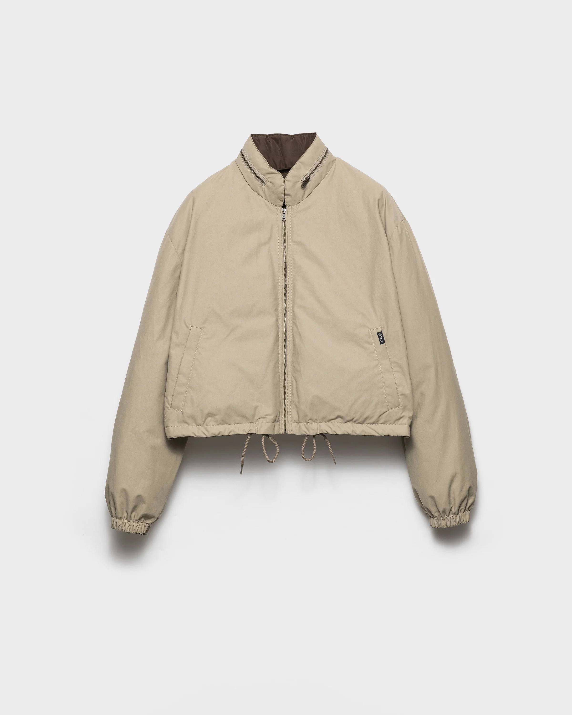 Cropped technical poplin down jacket - 1