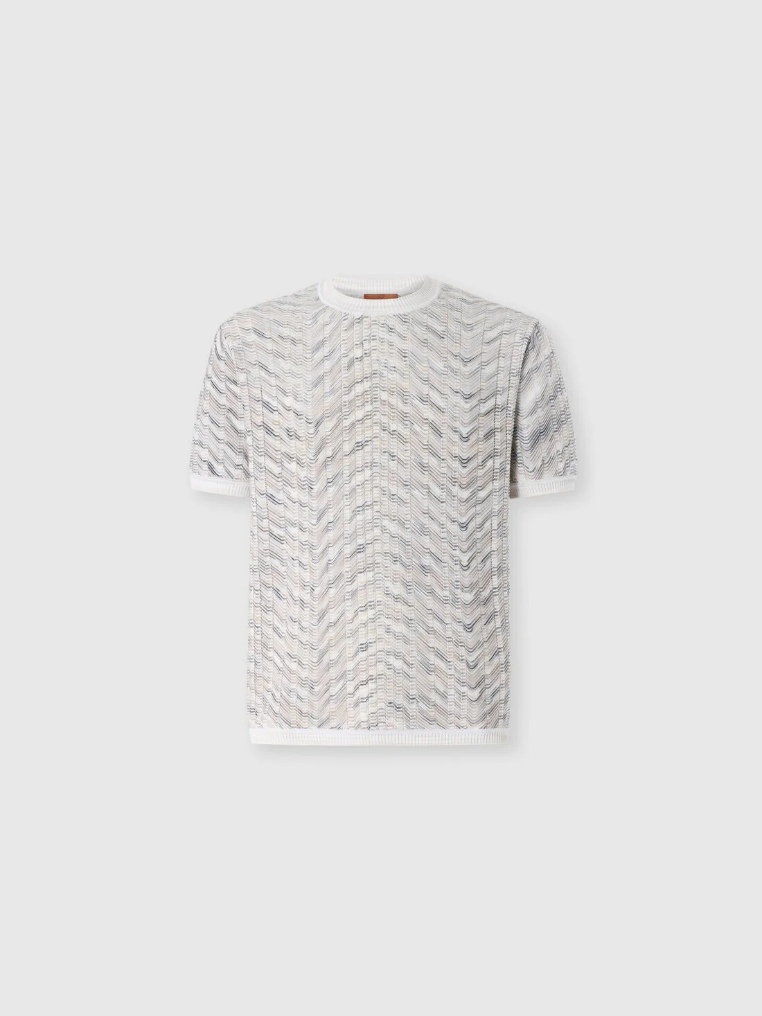Openwork cotton and viscose knit T-shirt - 1