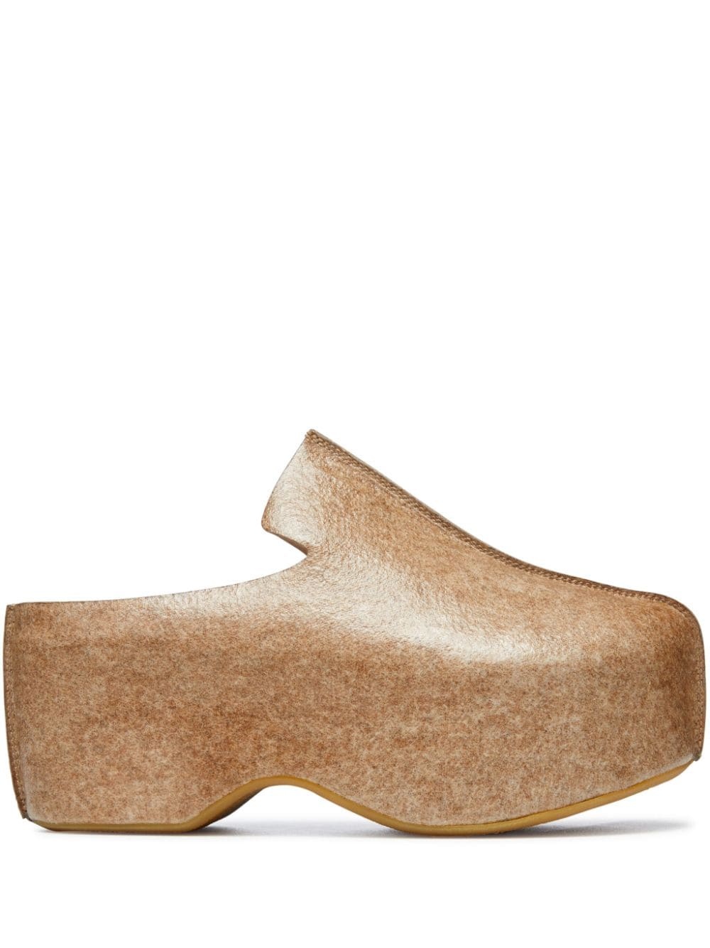 leather platform clogs - 1