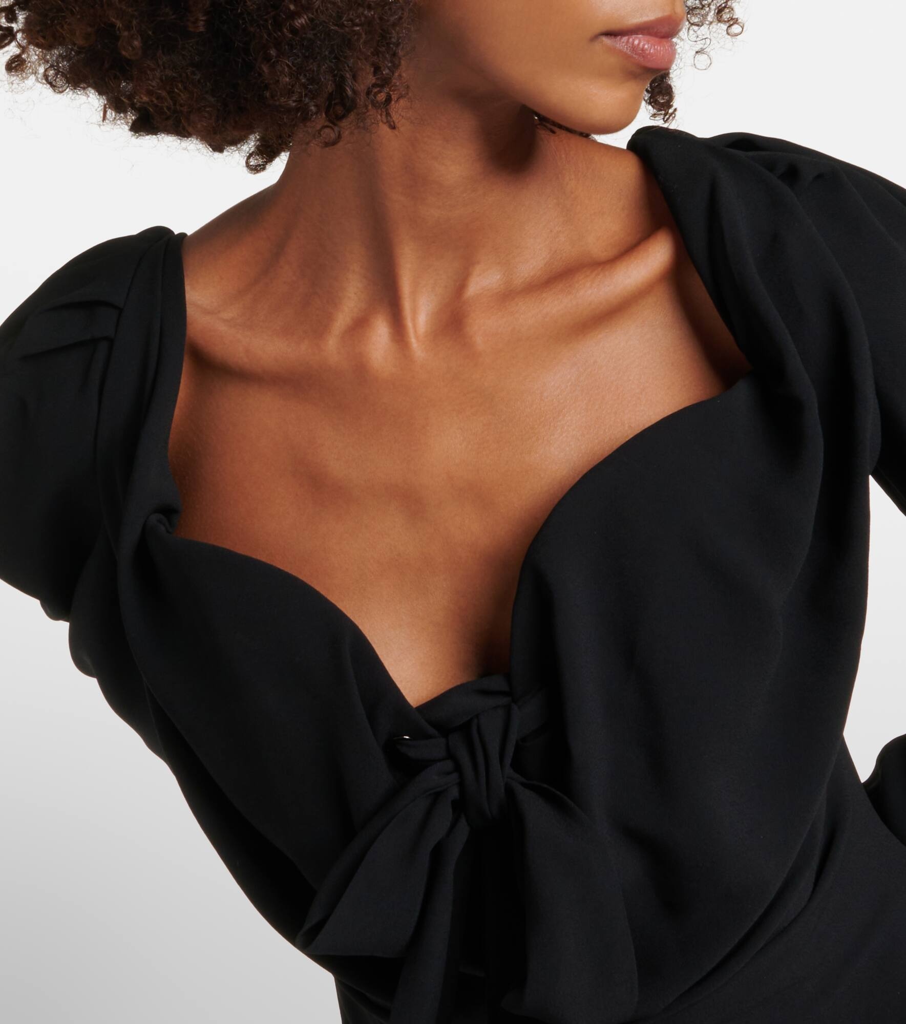Bow-detail draped minidress - 4
