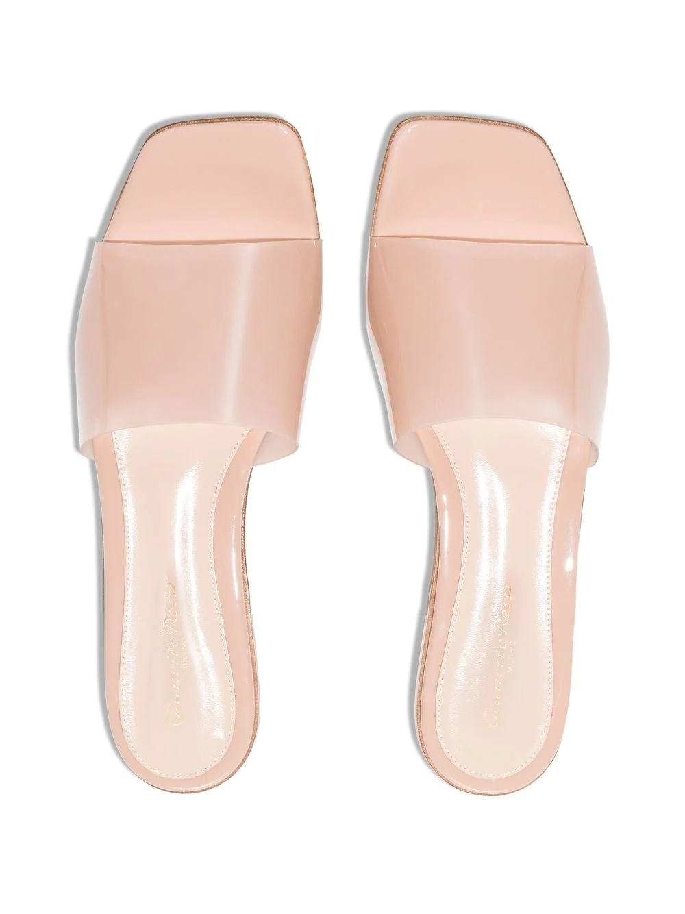 semi-transparent flat sandals - 4