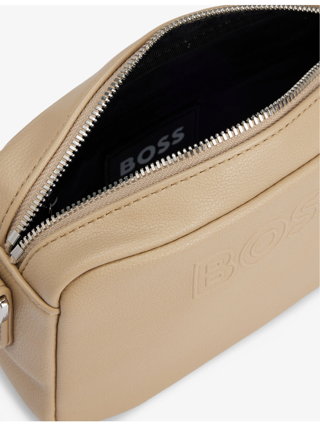 Logo-embossed adjustable leather cross-body strap - 5