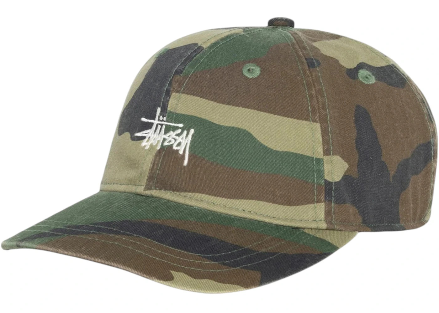 Stussy Basic Washed Cap Woodland Camo - 2