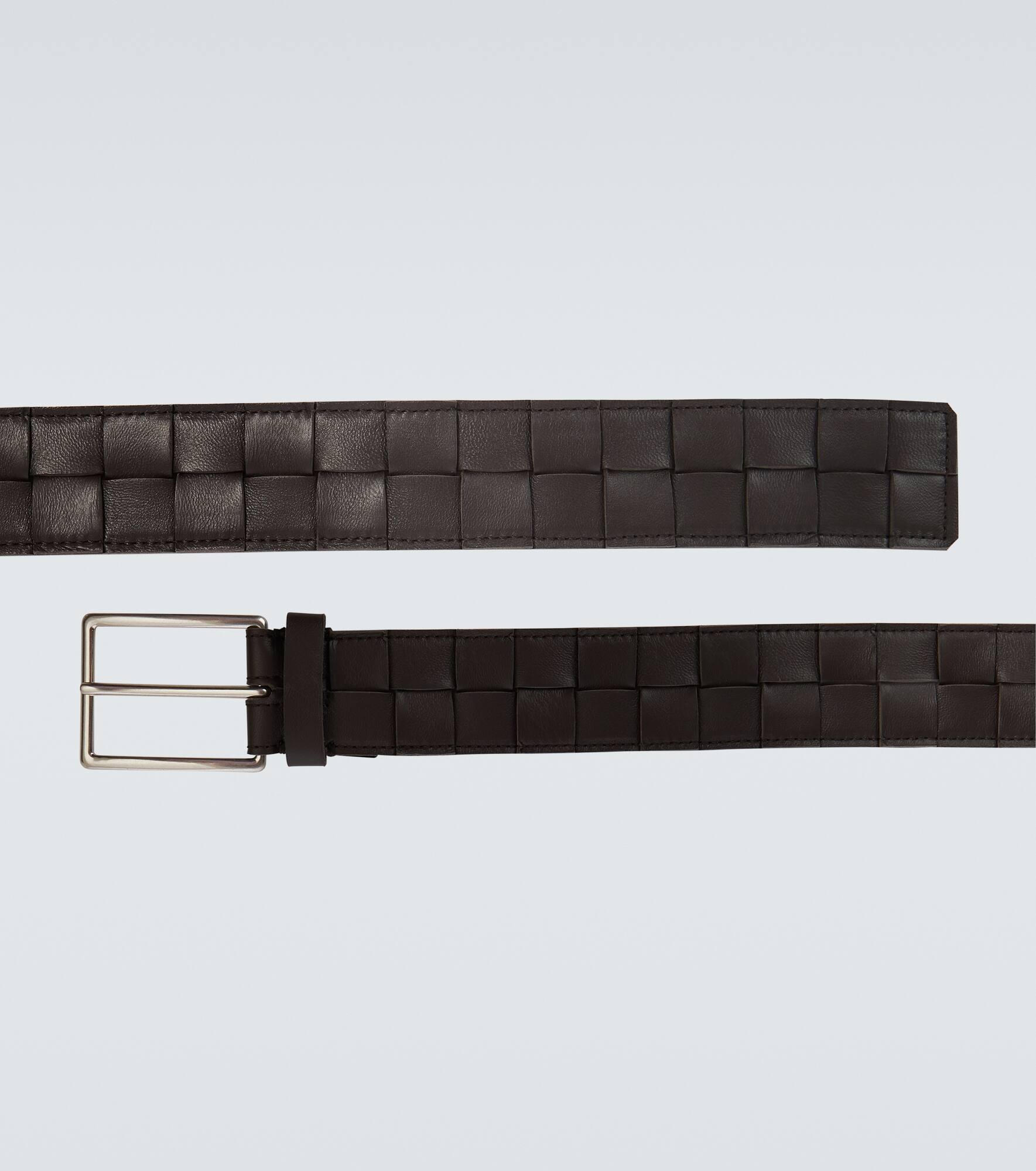 Maxi Intreccio leather belt - 4