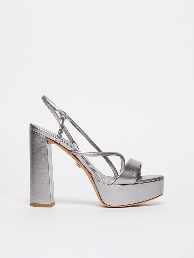 SILVERSTARK Laminated leather platform sandals 1