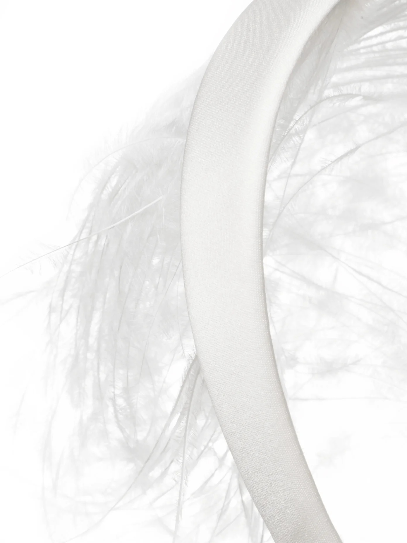 Feather-trimmed satin headband - 5