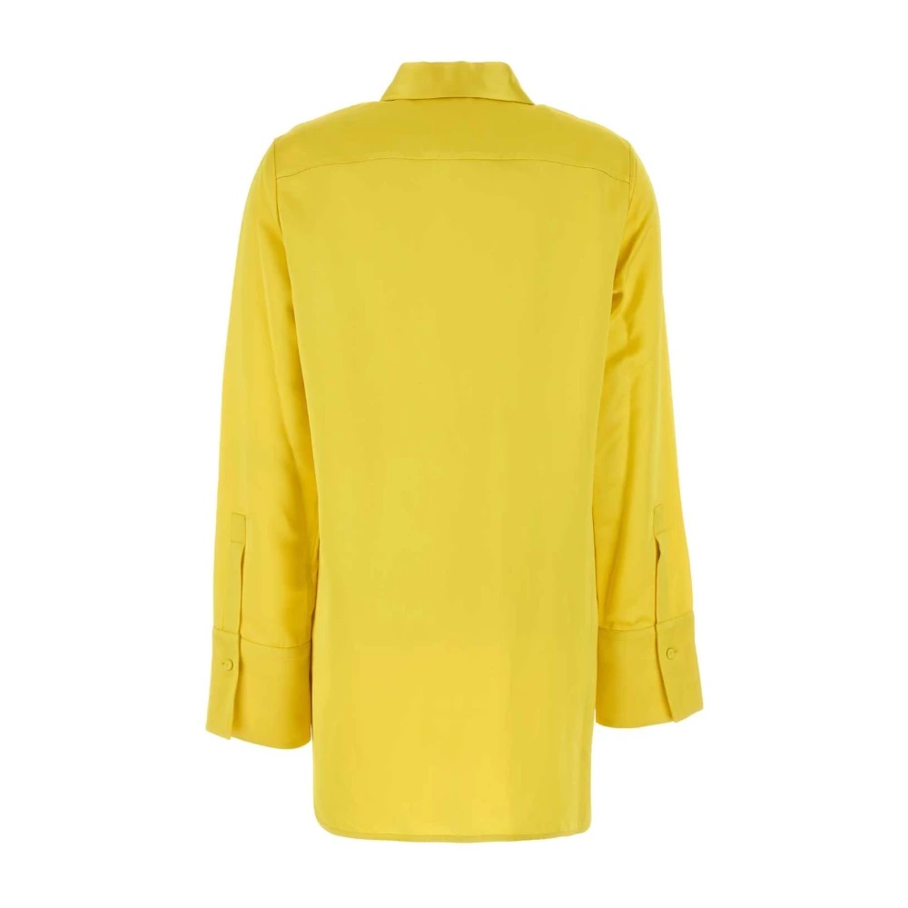 YELLOW SATIN OVERSIZE SHIRT - 2
