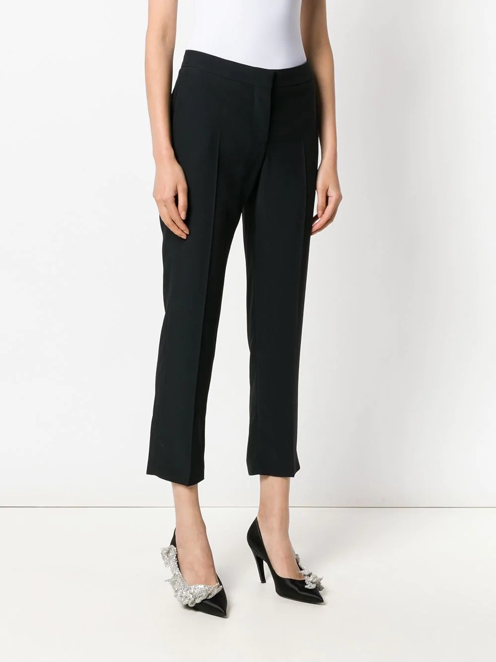 cropped straight leg trousers - 3