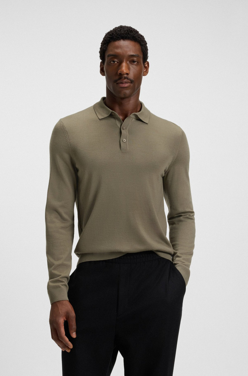 REGULAR-FIT KNIT POLO IN VIRGIN WOOL 2
