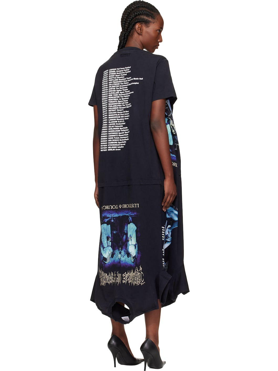 Black Cradle of Filth Multi T-Shirt Maxi Dress - 3