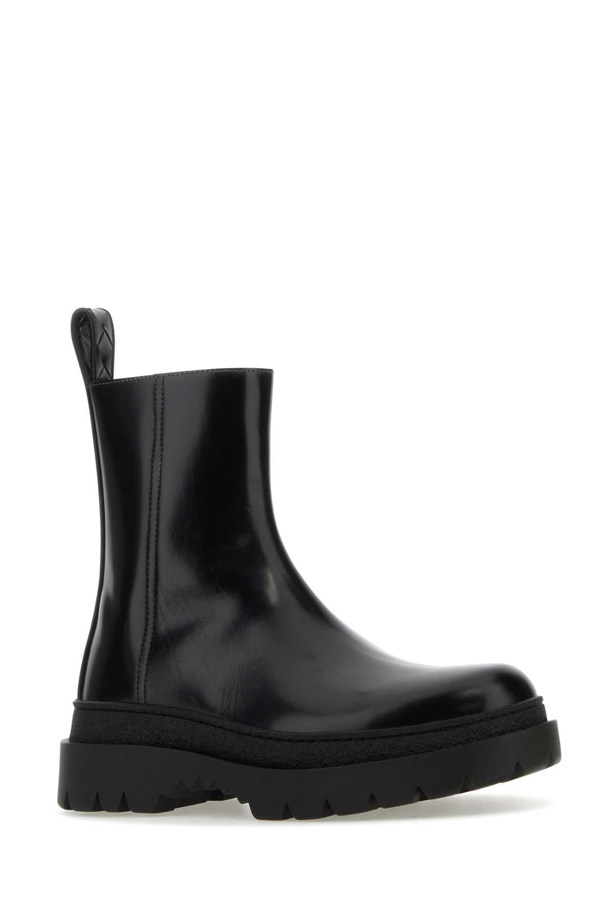Bottega Veneta Men Black Leather Highway Ankle Boots - 2