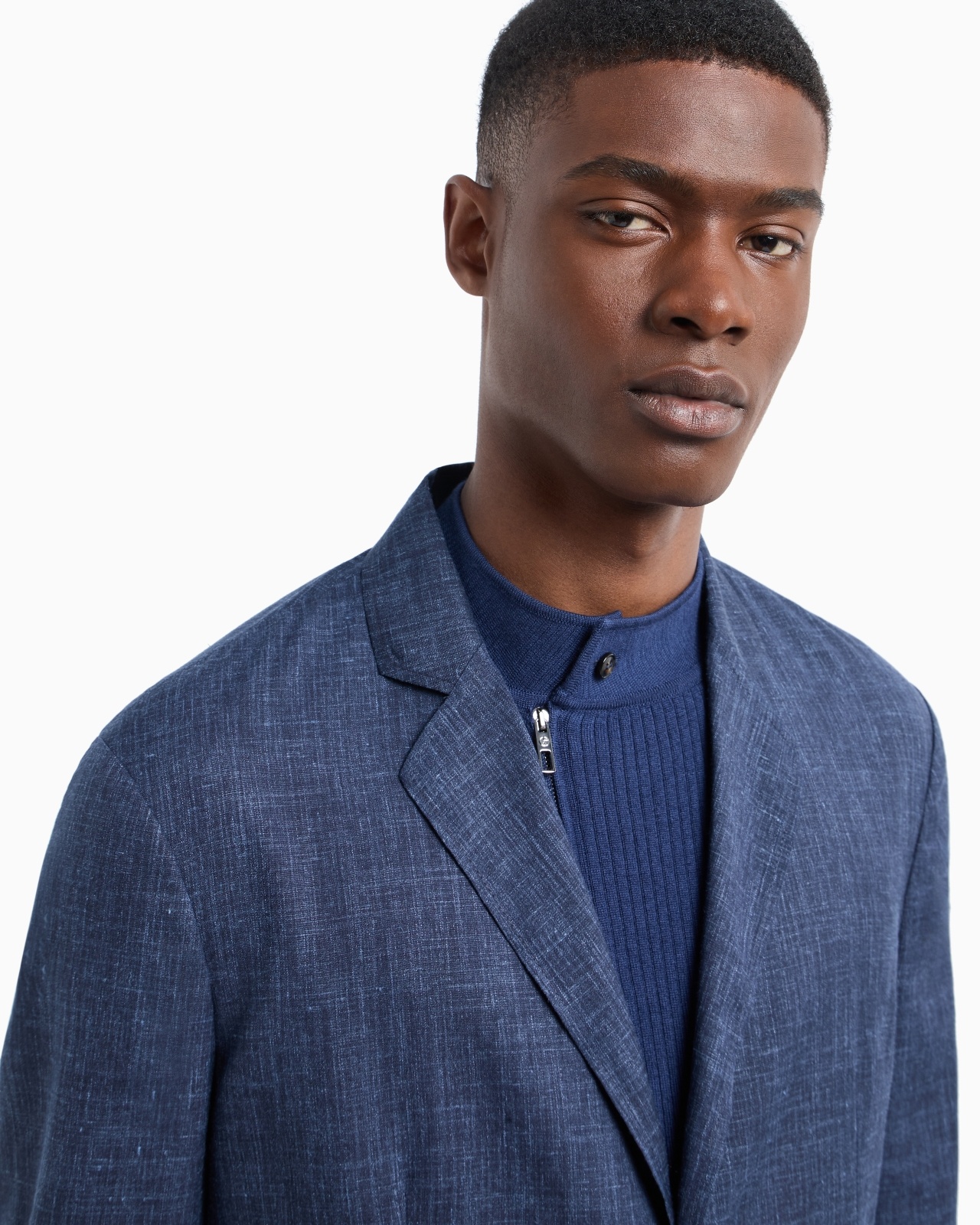 WOOL AND SILK CANVAS SINGLE-BREASTED JACKET - 5