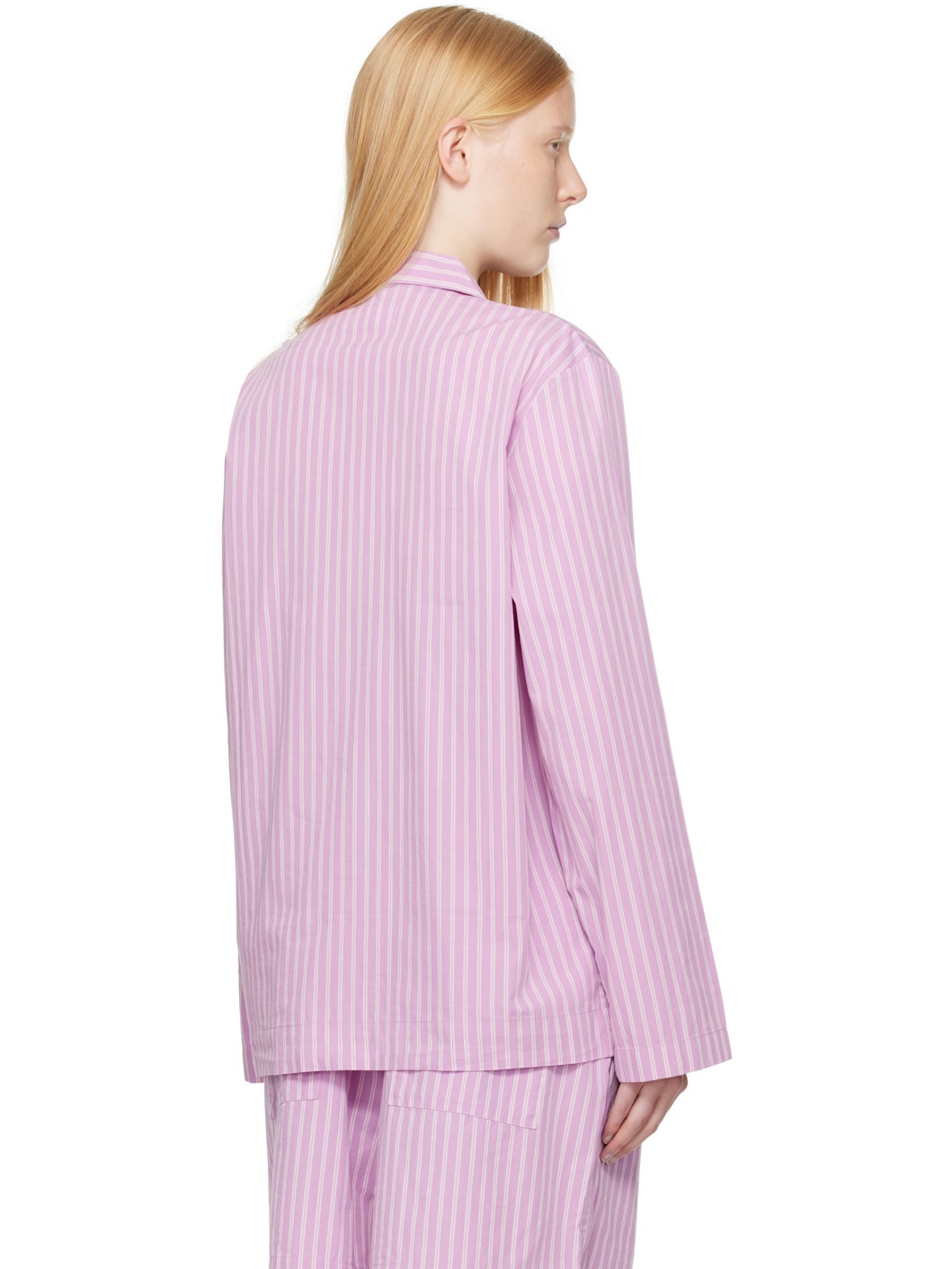 Pink Poplin Long-Sleeved Pyjama Shirt - 3