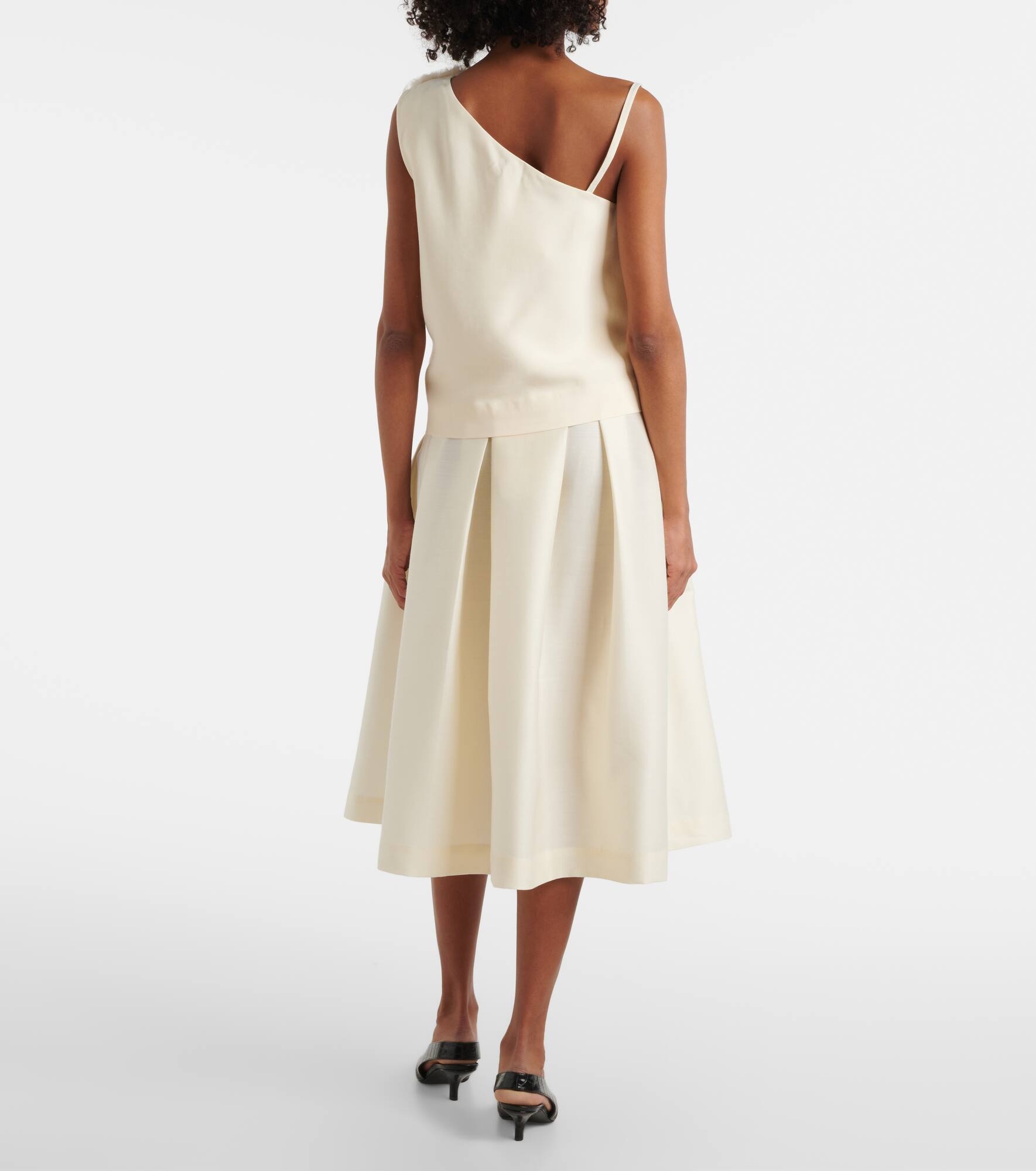 Shearling-trimmed cady top - 3