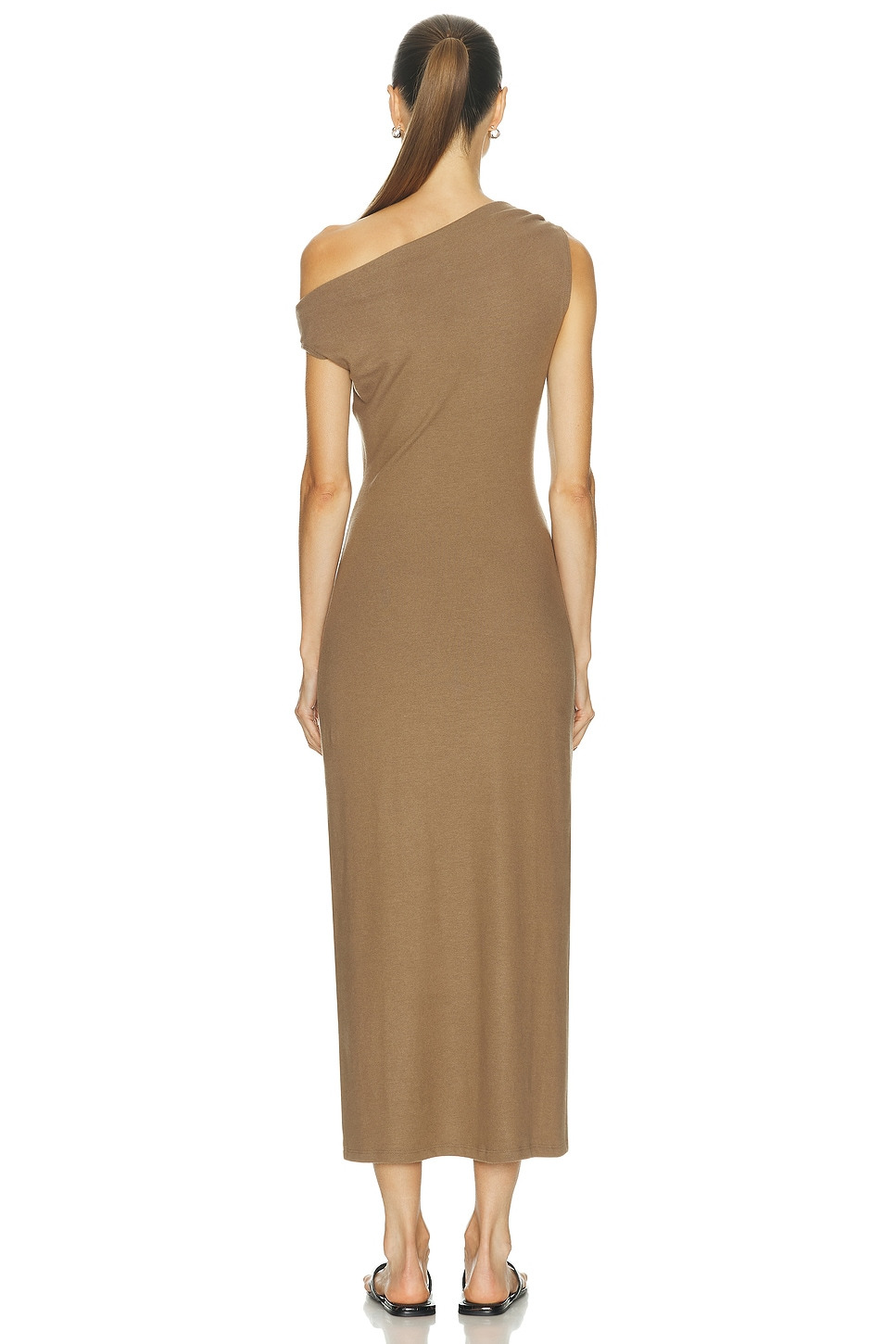 Lauren Ruched Asymmetrical Shoulder Dress - 4