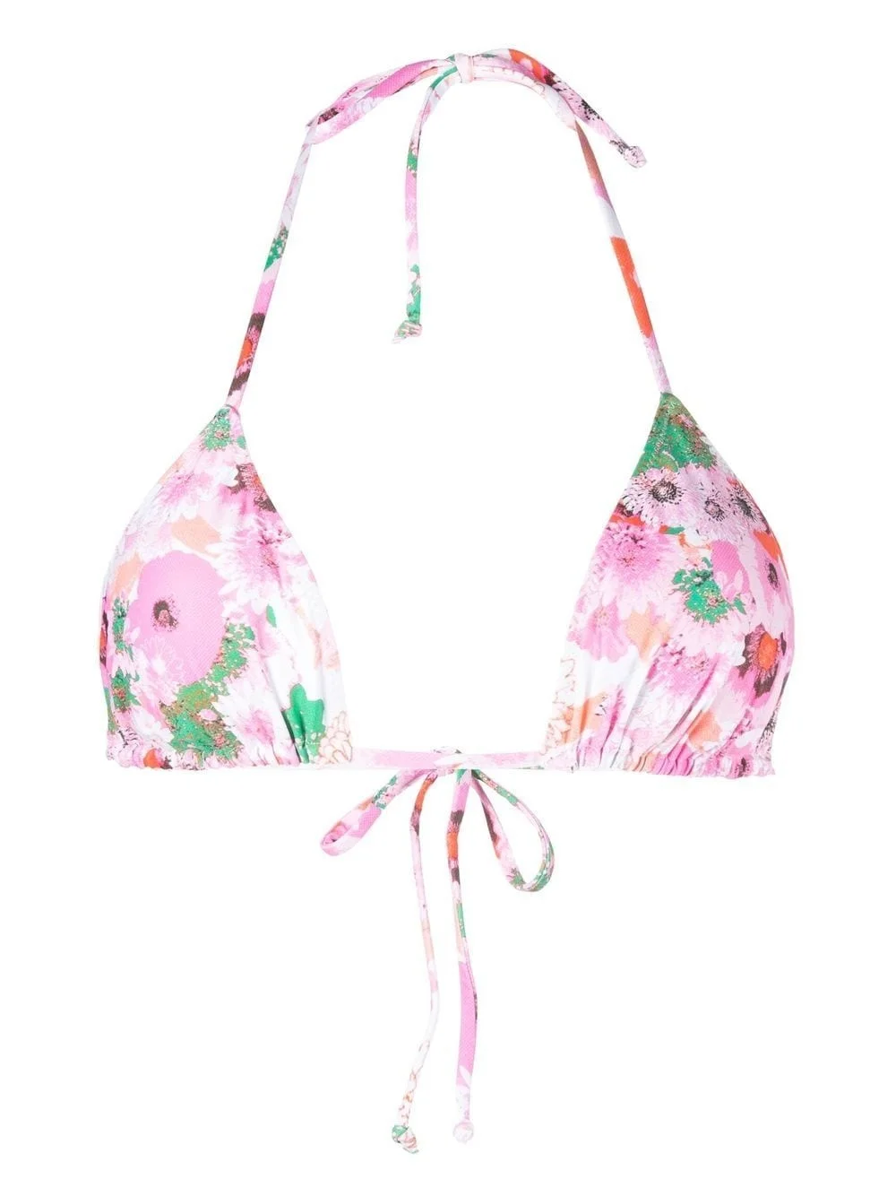 floral-print string bikini top - 1