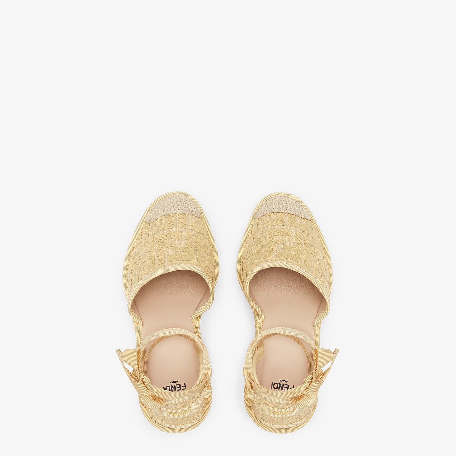 Beige raffia espadrilles - 4