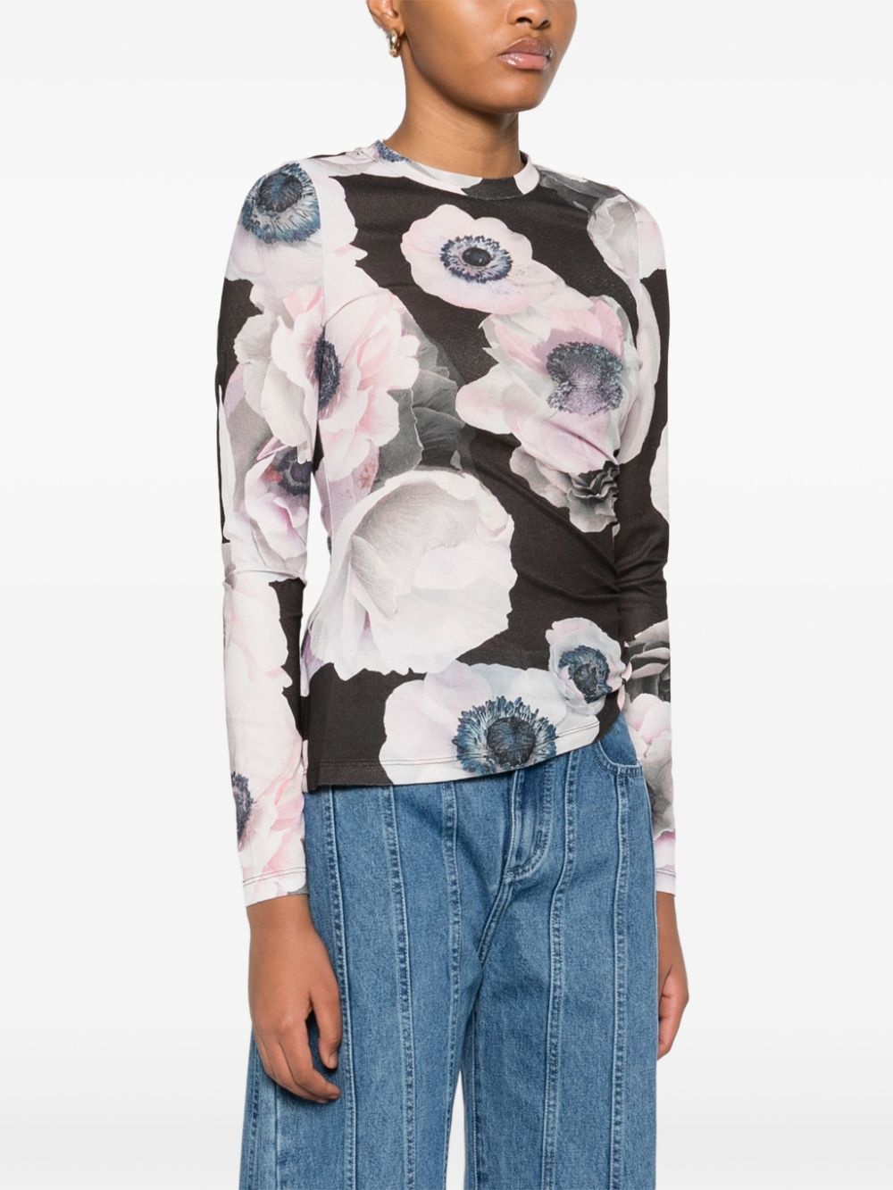 asymmetric long-sleeves top - 3