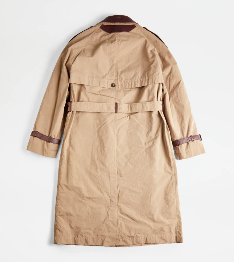 TRENCH COAT WITH LEATHER INSERTS - GREY 8