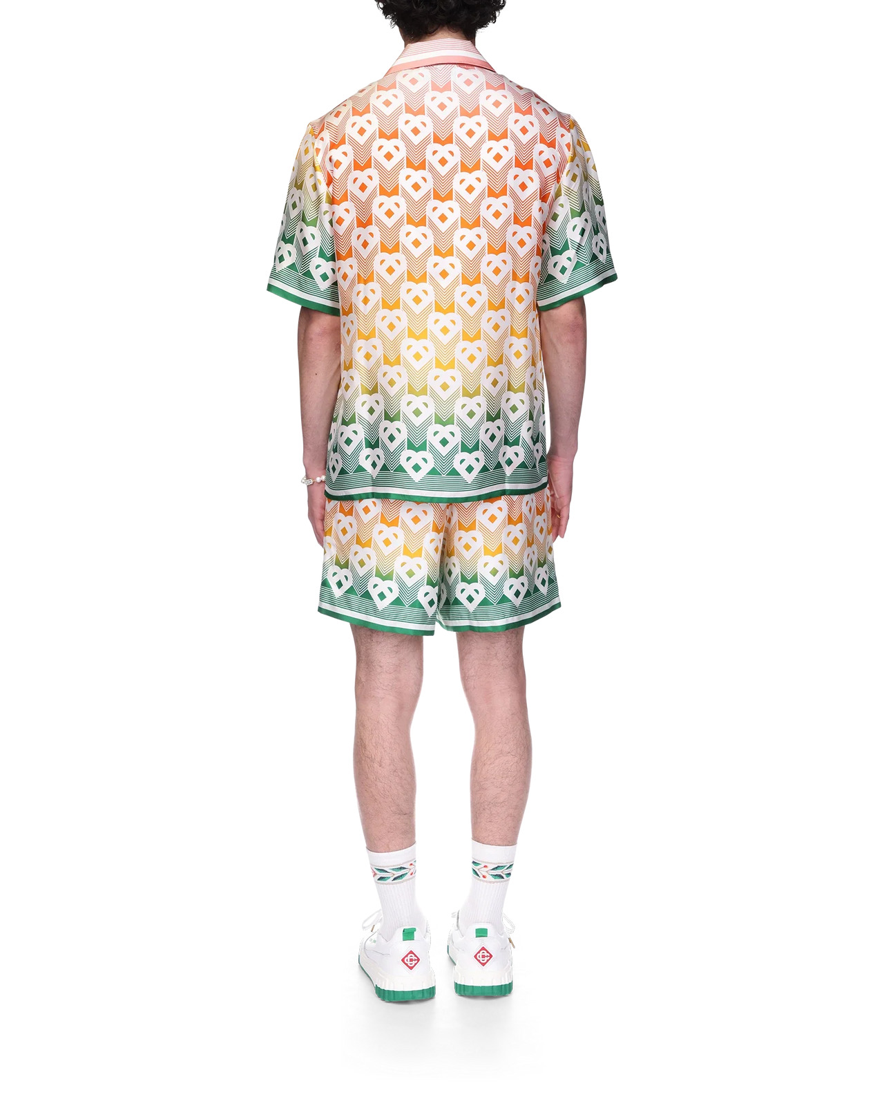 Gradient Heart Monogram Silk Shirt - 4