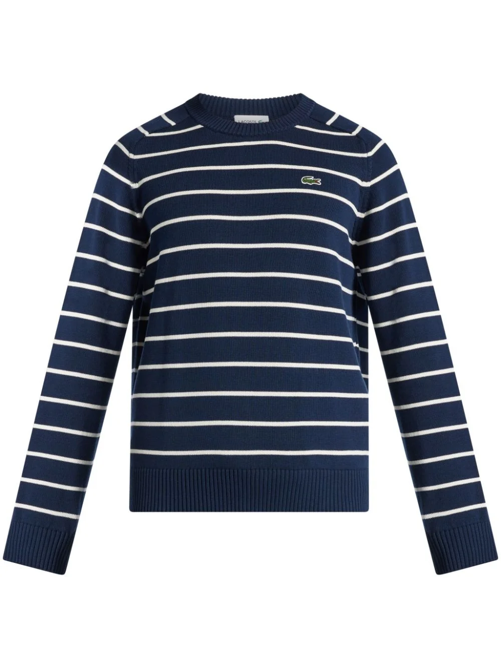 logo-patch striped cotton jumper - 1