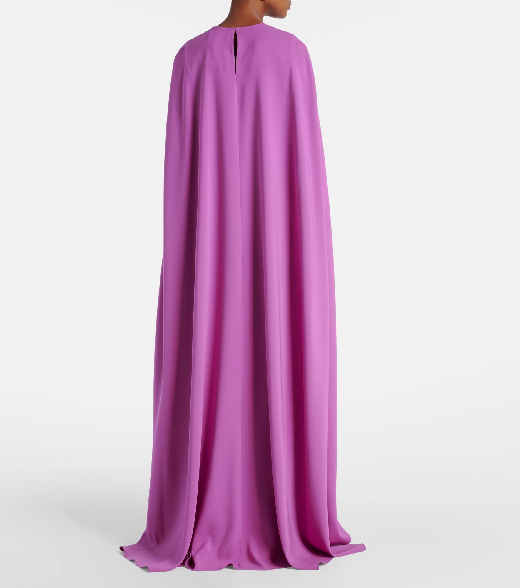 Caped silk-blend gown - 3