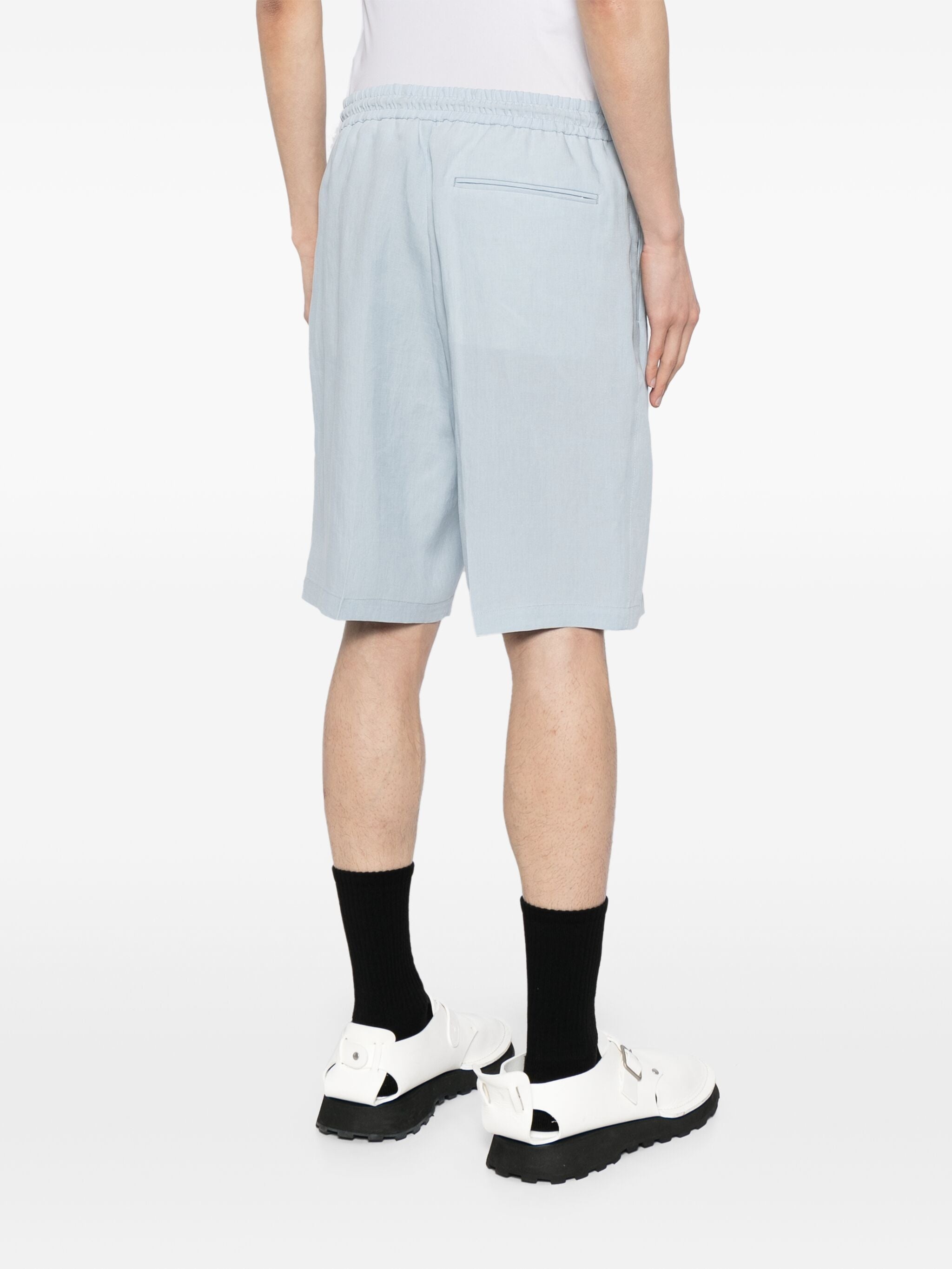 DRAWSTRING-WAIST LINEN SHORTS - 4
