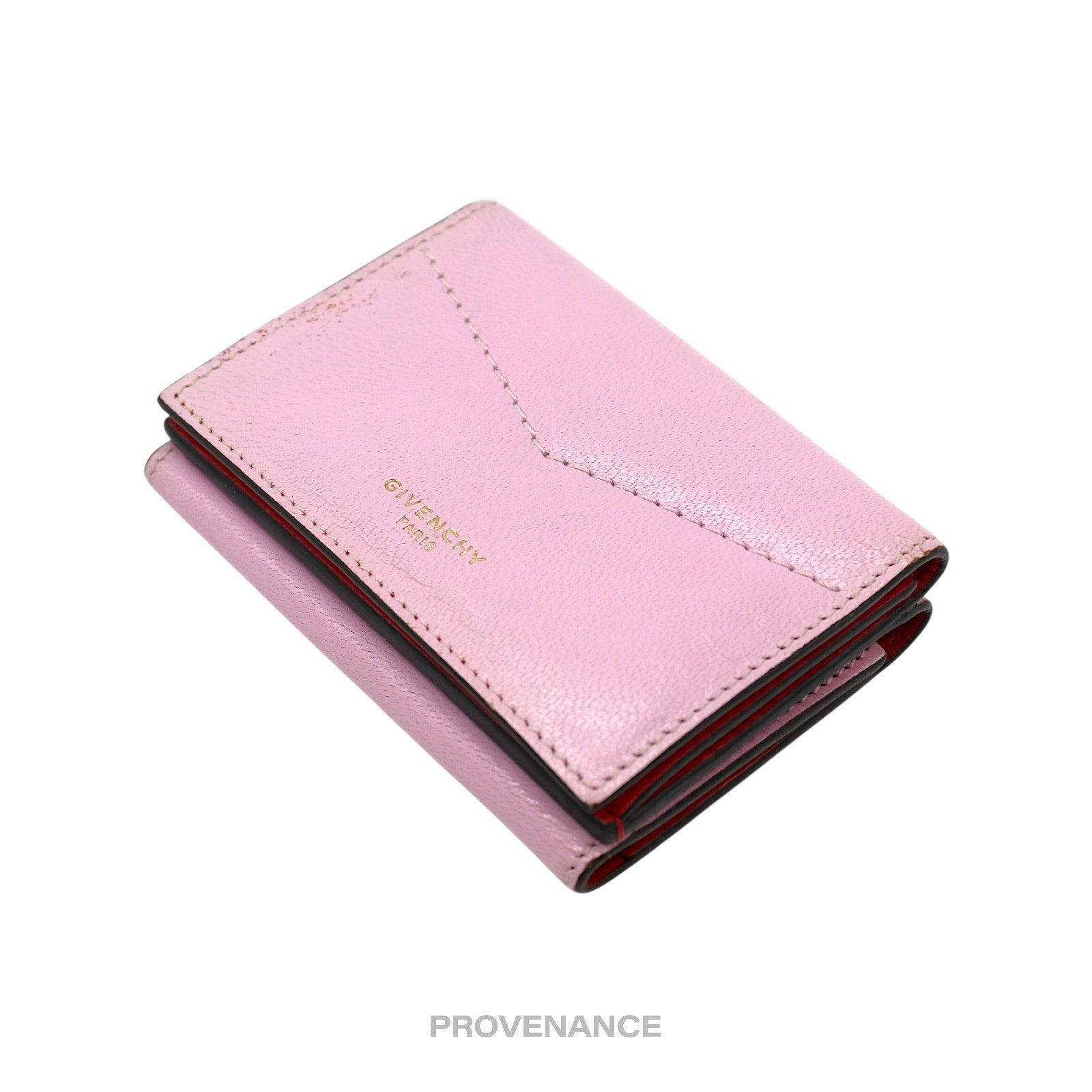 Givenchy Trifold Wallet - Two Tone Pink Red Leather - 3