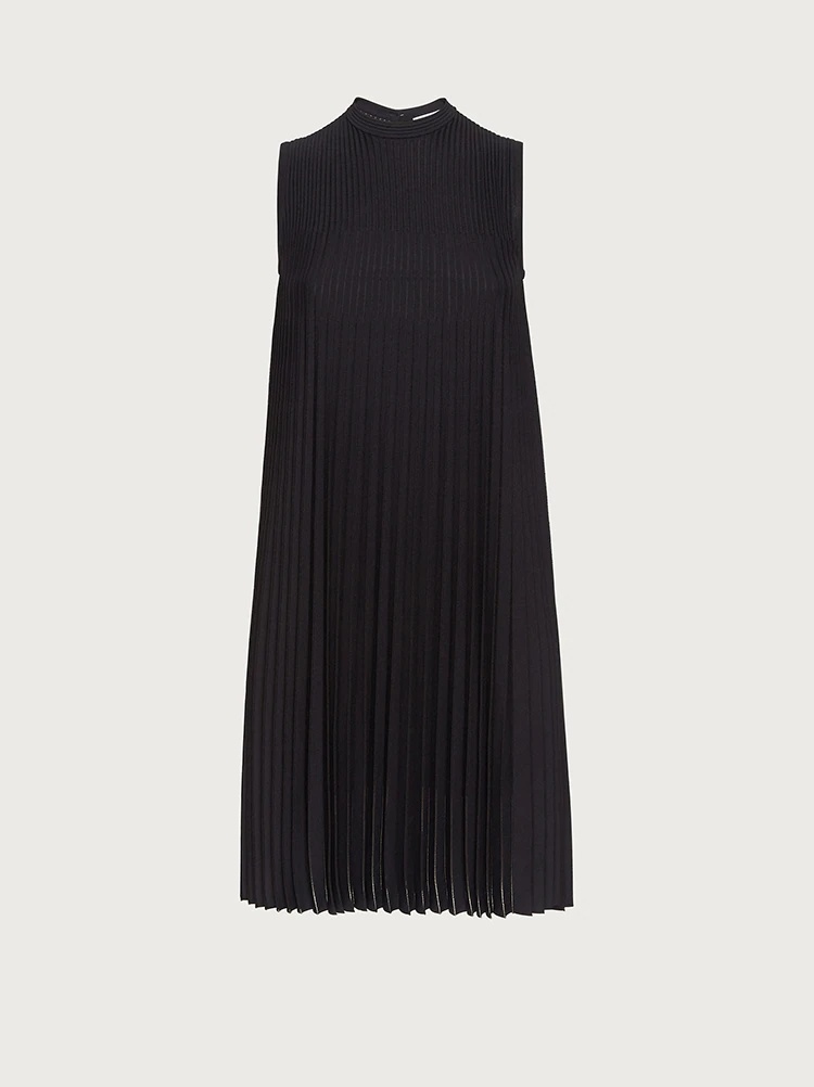 PLEATED KNITTED DRESS - 1