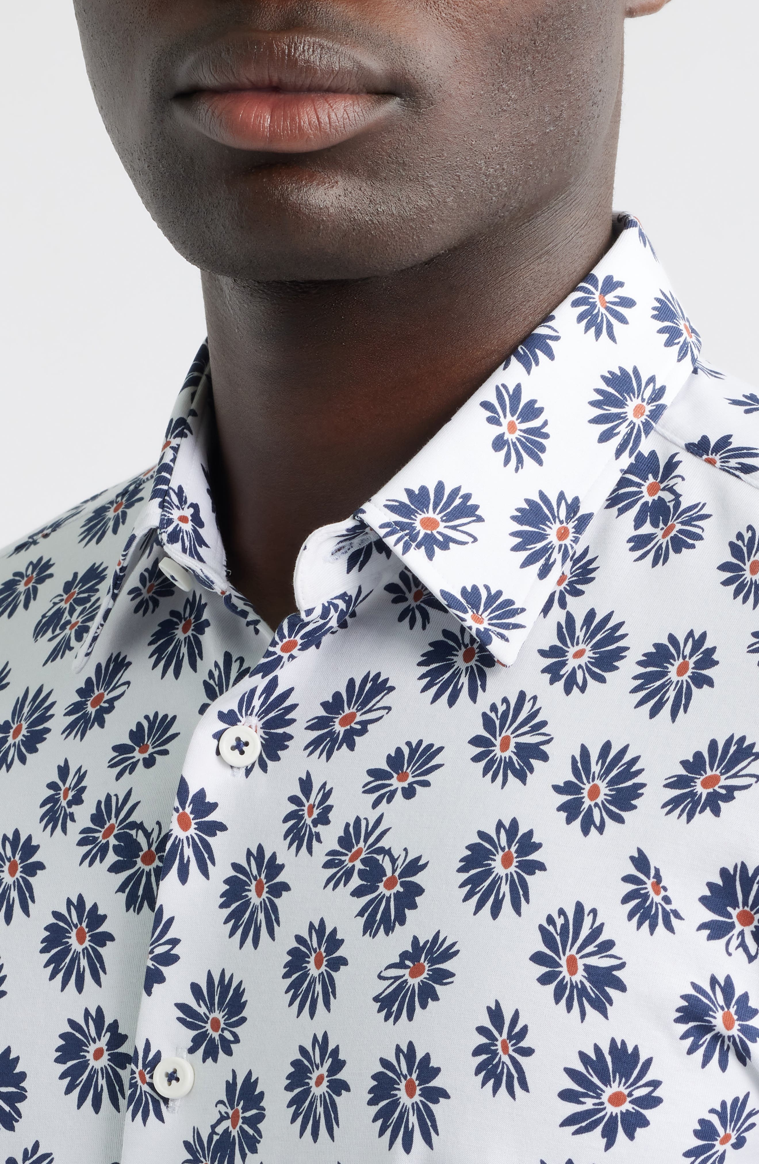 BOSS Roan Ken Floral Short Sleeve Button-Up Shirt in Dark Blue at Nordstrom - 4