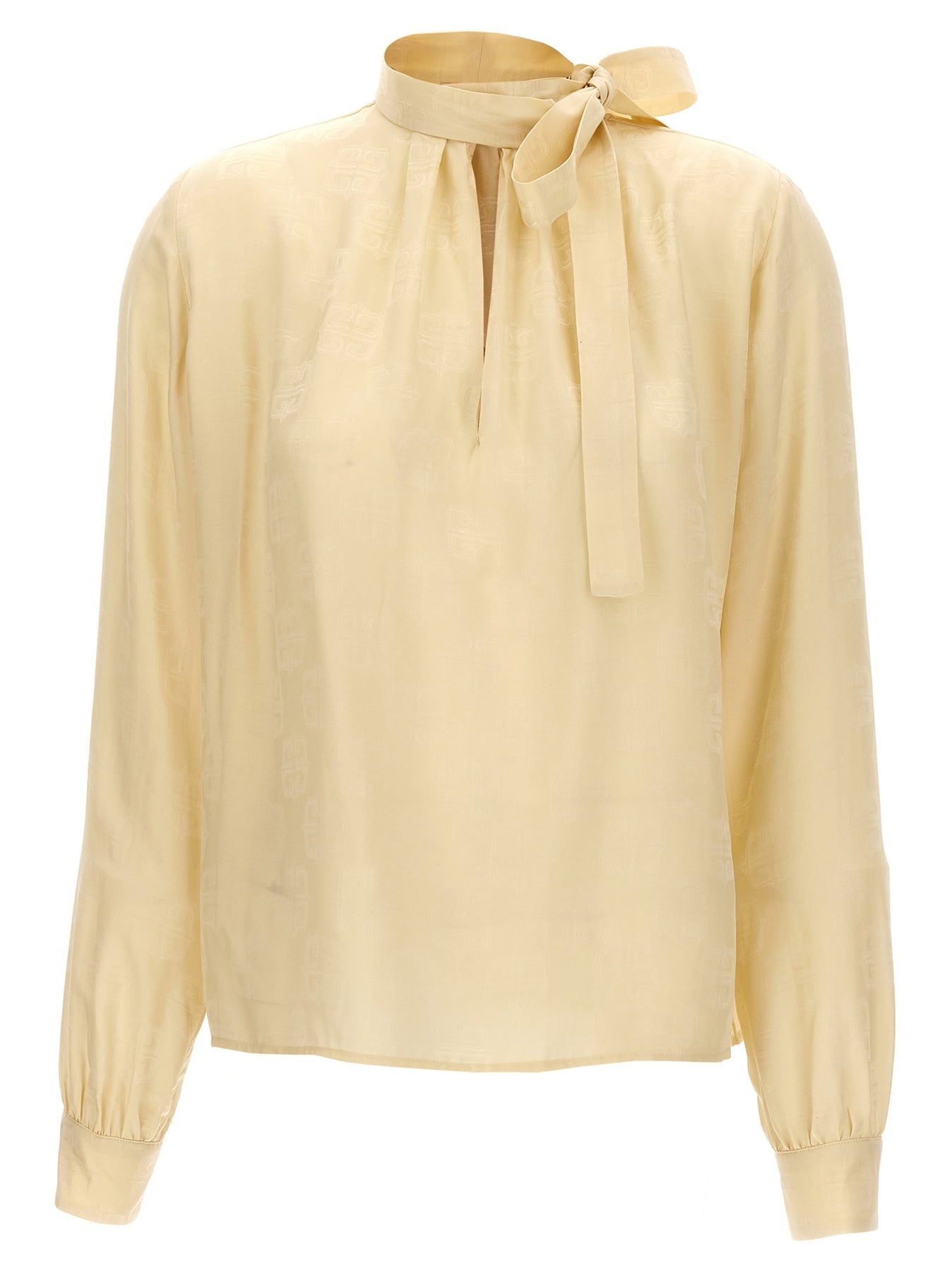 Logo Lavalliere Shirt Shirt, Blouse Beige - 1