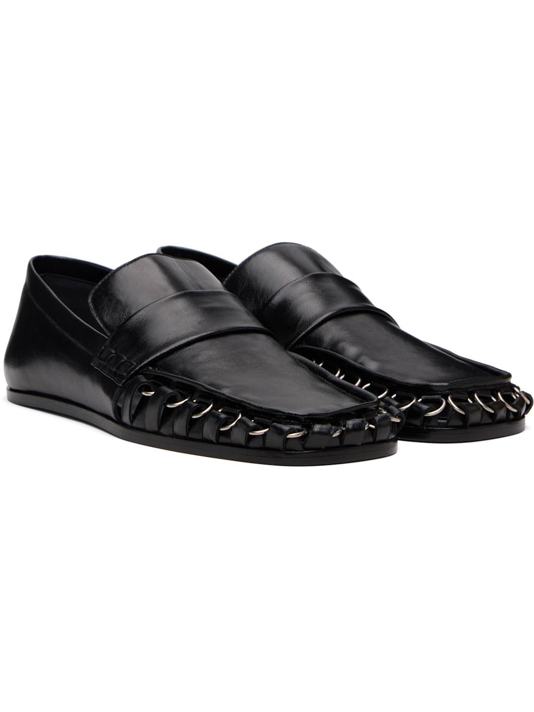 Black D-Ring Loafers - 4