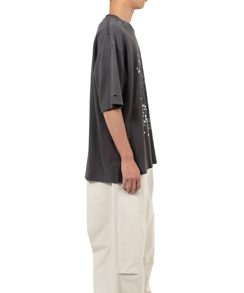 Cat Printed Embellished Distressed T-shirt 13