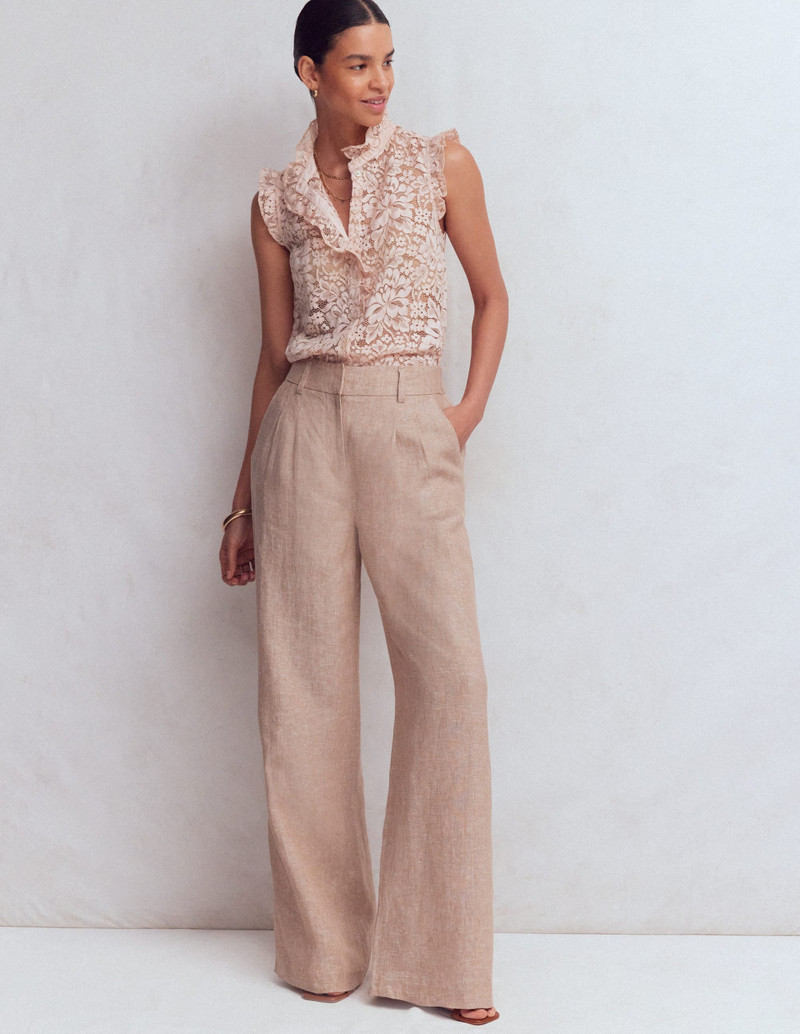 Isabel Sleeveless Lace Top-Pale Pink 3