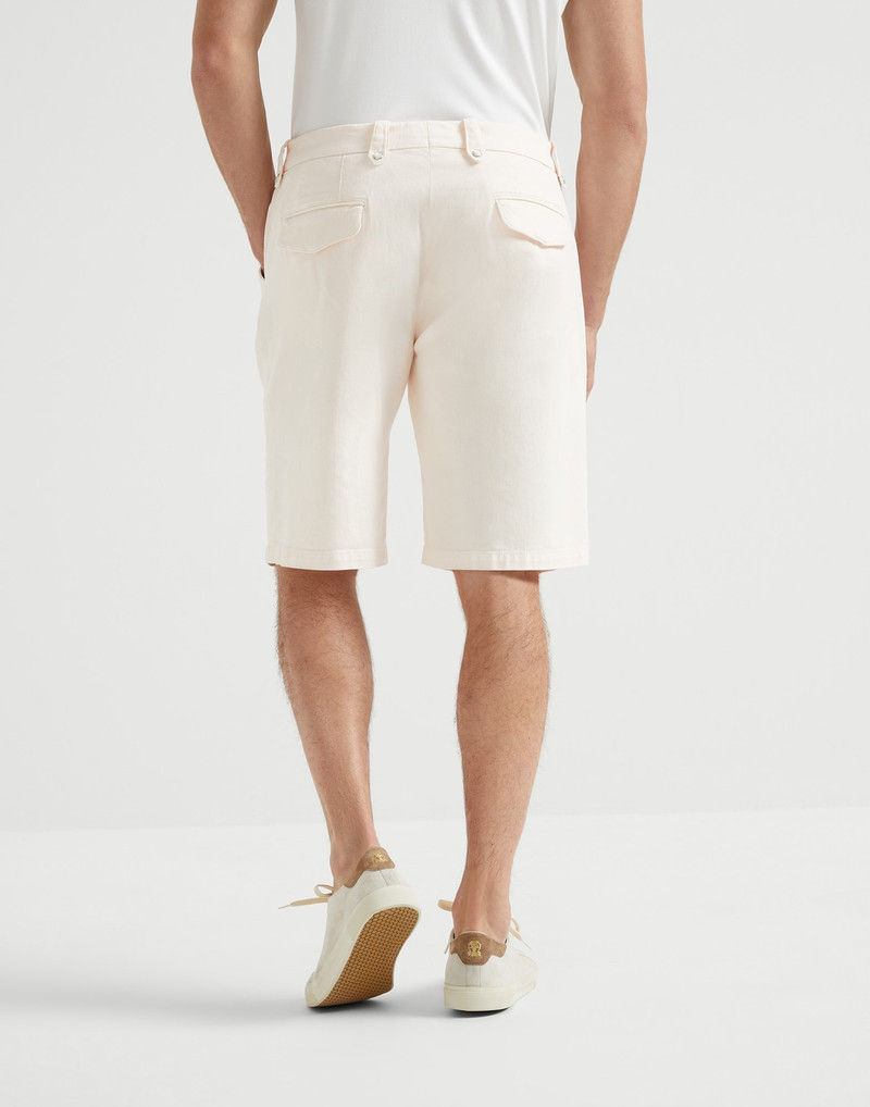 Brunello Cucinelli Garment-dyed Bermuda shorts in comfort cotton lightweight denim outlook