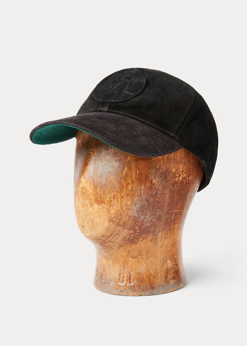 RRL Ranch Logo Suede Ball Cap - 1