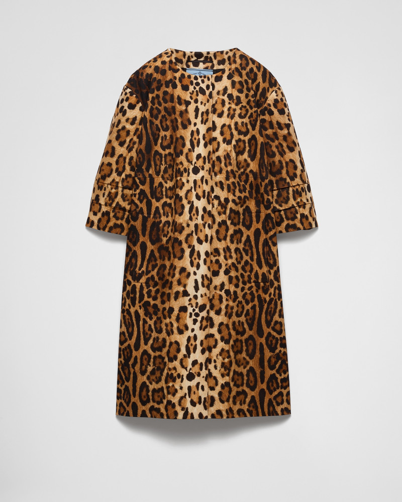 Single-breasted animal print drill coat - 1
