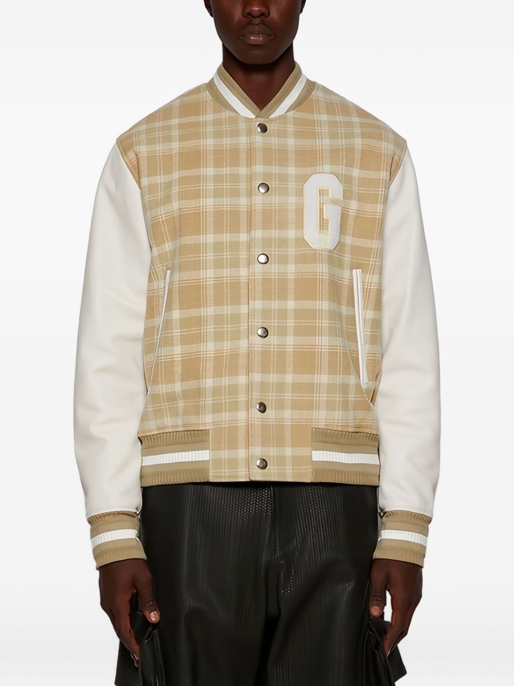 checked varsity jacket - 3