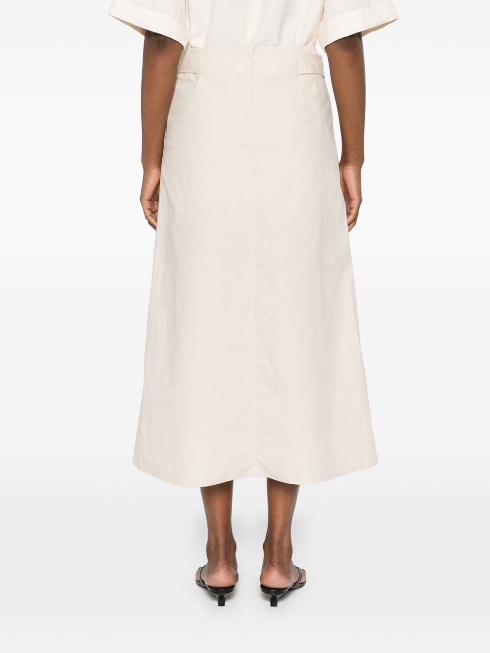 Tie-waist cotton midi skirt - 4