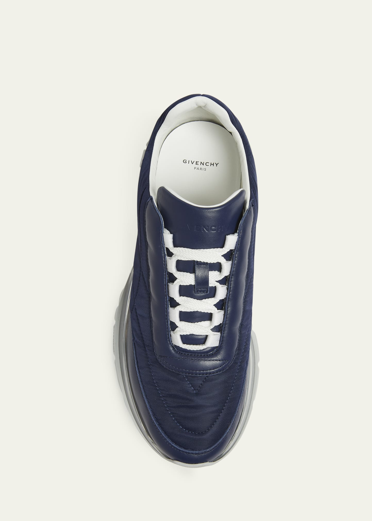 Men's Clear-Sole Nylon and Leather Sneakers - 5