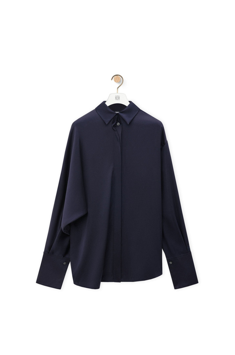 Draped shirt in silk 1