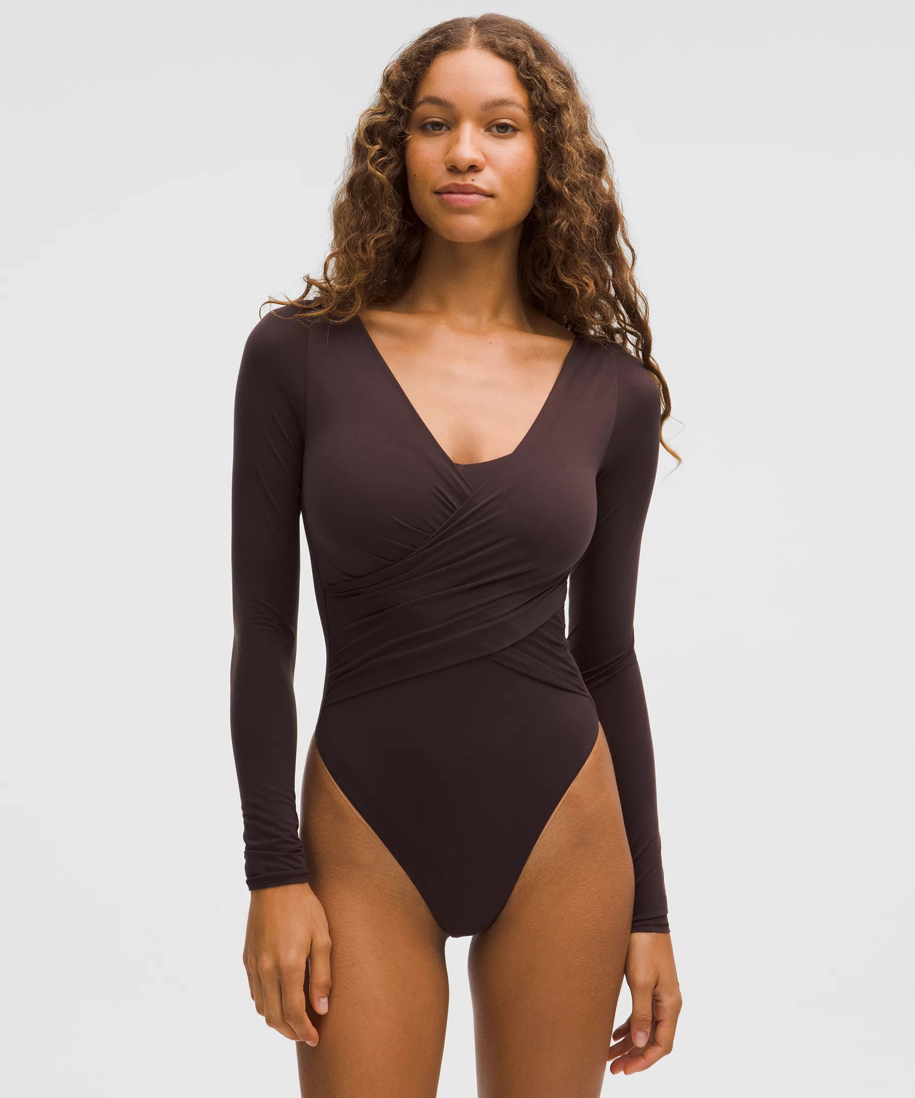 Wundermost Ultra-Soft Nulu Wrap-Front Long-Sleeve Bodysuit - 2